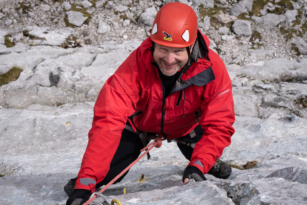 Magnus als Bergsteiger in der Feldswand